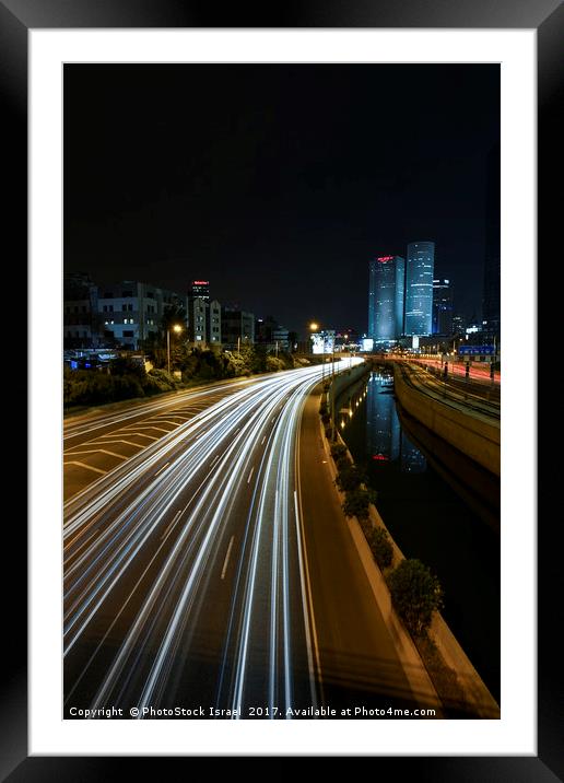 Tel Aviv at night Framed Mounted Print by PhotoStock Israel