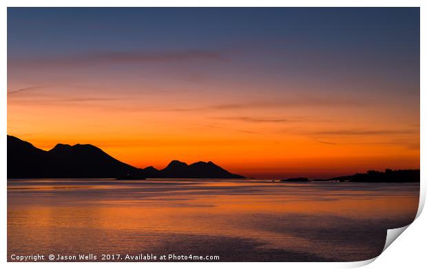 Slopes of the Peljesac Peninsula at sunrise Print by Jason Wells