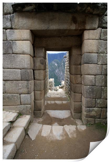 Trapezoidal Door At Machu Picchu, Peru  Print by Aidan Moran
