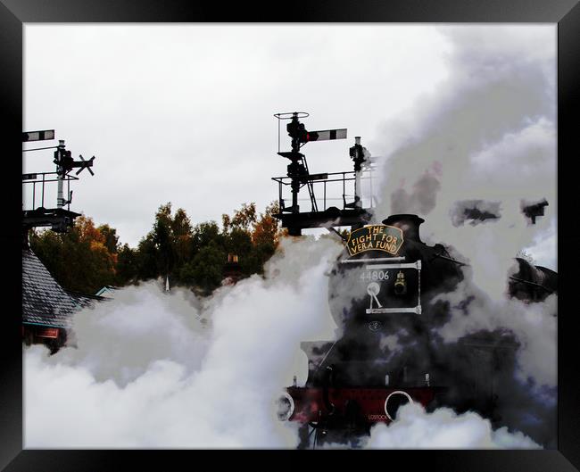 Steam Train moving Off Framed Print by Janet Mann