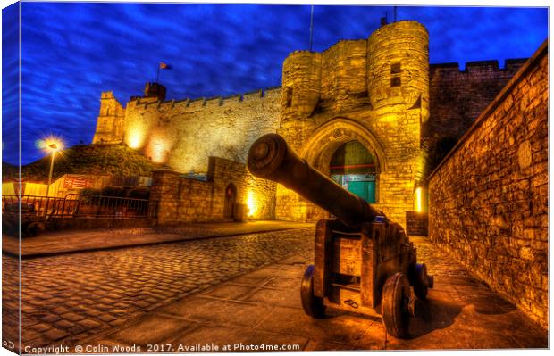 Lincoln Castle at Night Canvas Print by Colin Woods