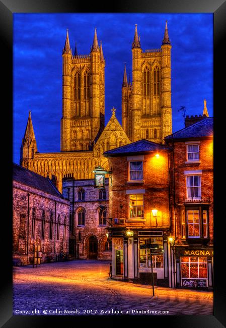 Lincoln Cathedral at Night Framed Print by Colin Woods