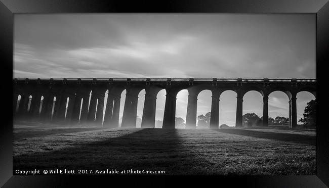 Balcombe Viaduct in the Misty Moonlight Framed Print by Will Elliott
