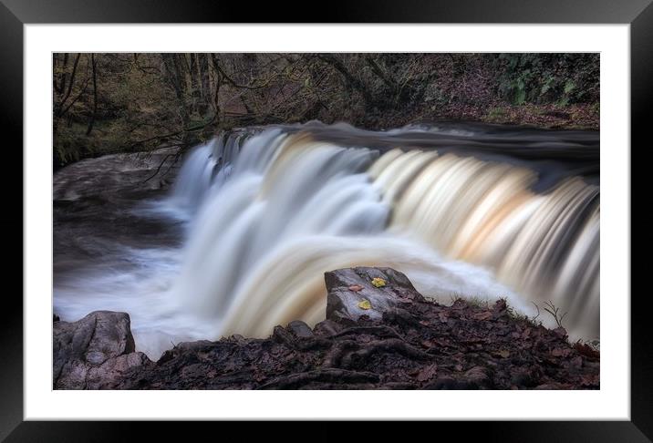 The diving board at Sgwd y Pannwr Waterfall Framed Mounted Print by Leighton Collins