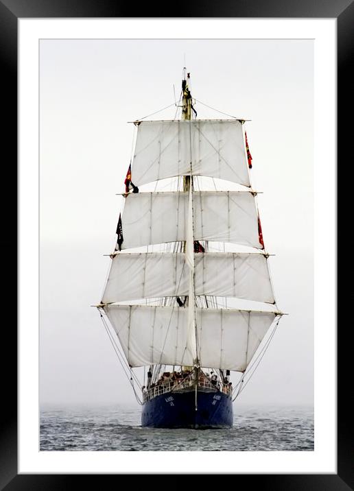 Tall Ship Sailing to New York Framed Mounted Print by Luc Novovitch
