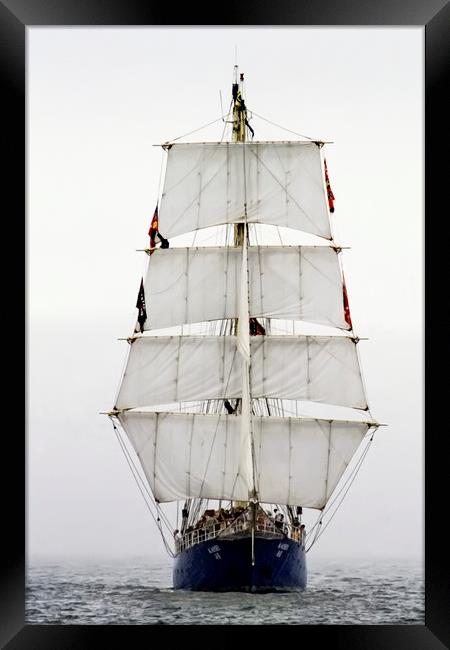 Tall Ship Sailing to New York Framed Print by Luc Novovitch