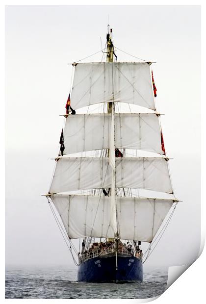 Tall Ship Sailing to New York Print by Luc Novovitch