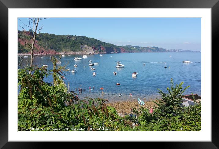 Busy day in Babbacombe Bay Torquay Framed Mounted Print by Rosie Spooner
