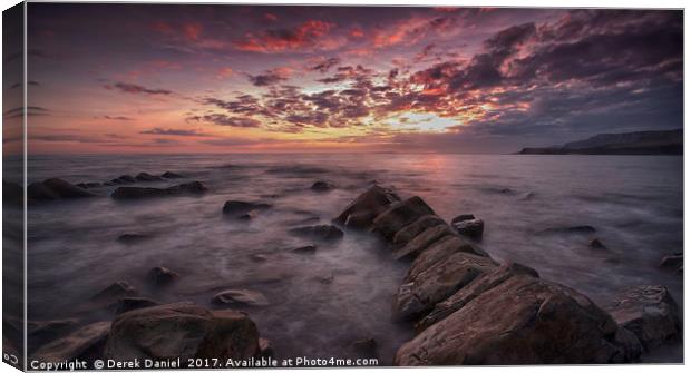 Majestic Sunset over Jurassic Coast Canvas Print by Derek Daniel
