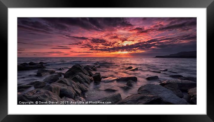 Glorious Sunset over Jurassic Coast Framed Mounted Print by Derek Daniel