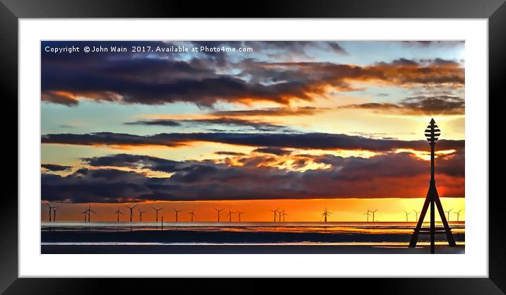 Sun going down (Digital Art) Framed Mounted Print by John Wain