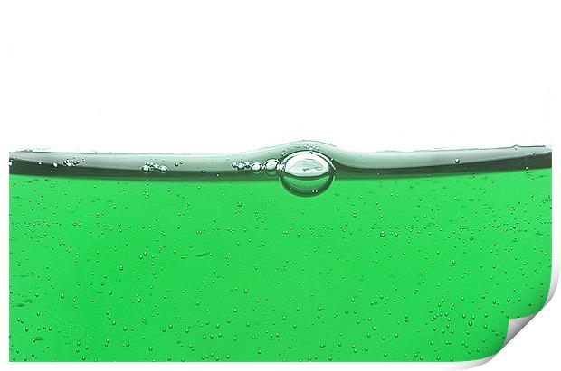 Green liquid Print by Malcolm Smith