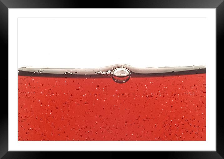 Red liquid Framed Mounted Print by Malcolm Smith
