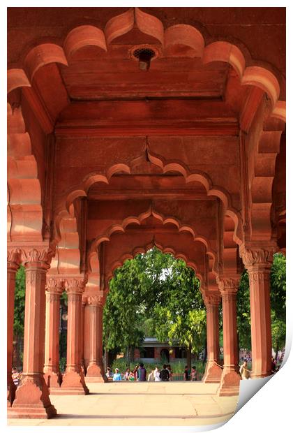Engrailed Arches, Red Fort, New Delhi, India  Print by Aidan Moran