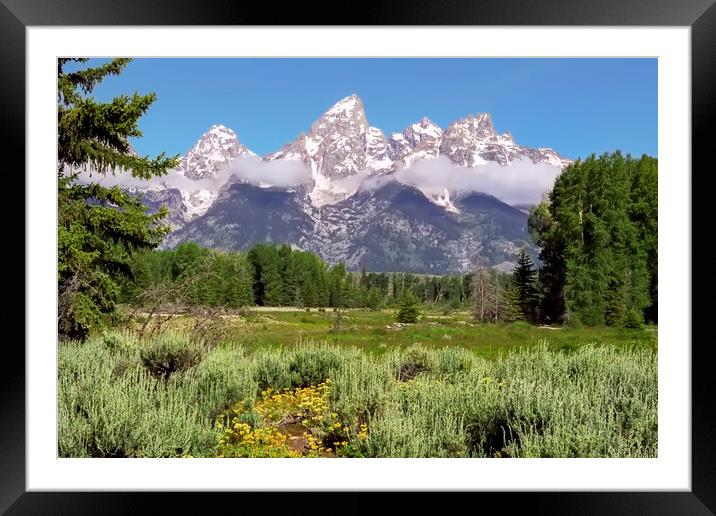 Wyoming Grand Teton National Park Framed Mounted Print by Luc Novovitch