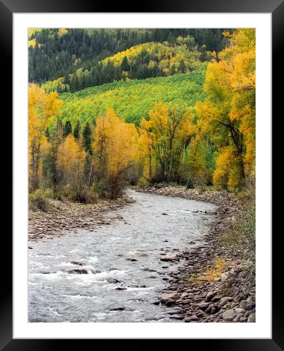 Colorado San Juan River in Autumn Framed Mounted Print by Luc Novovitch