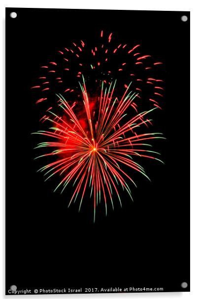 4th of July fireworks. Acrylic by PhotoStock Israel