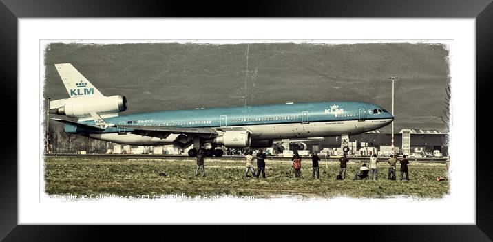 A KLM McDonnell Douglas MD-11 landing at Schiphol  Framed Mounted Print by Colin Woods