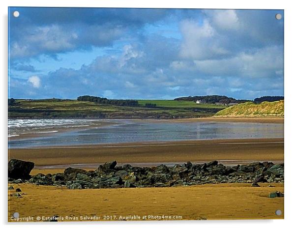 Malltraeth bay Acrylic by Estefanía Rivas Salvador