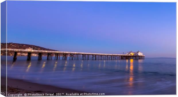 Sunset at Malibu Pier, California Canvas Print by PhotoStock Israel