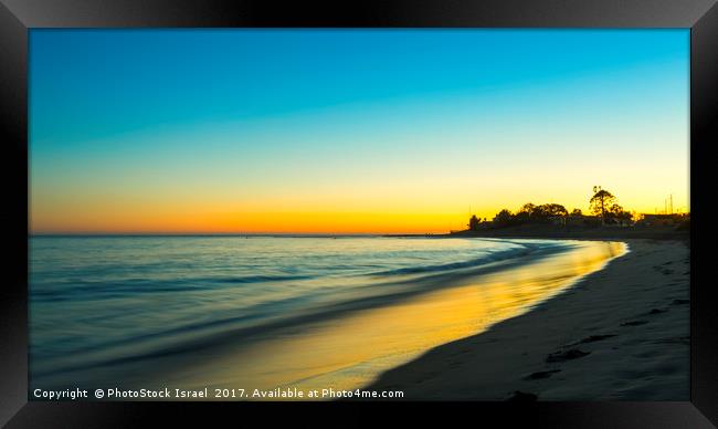 Sunset at Malibu Pier, California Framed Print by PhotoStock Israel