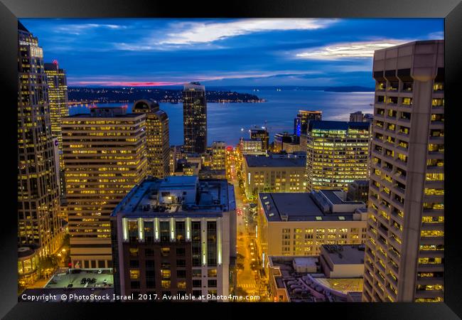 Seattle, Washington skyline  Framed Print by PhotoStock Israel