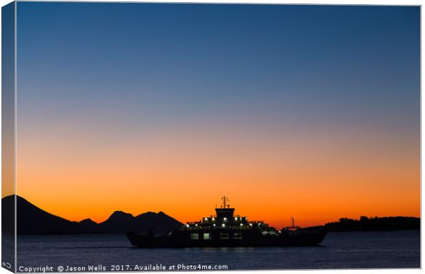 Sunrise over the car ferry Canvas Print by Jason Wells