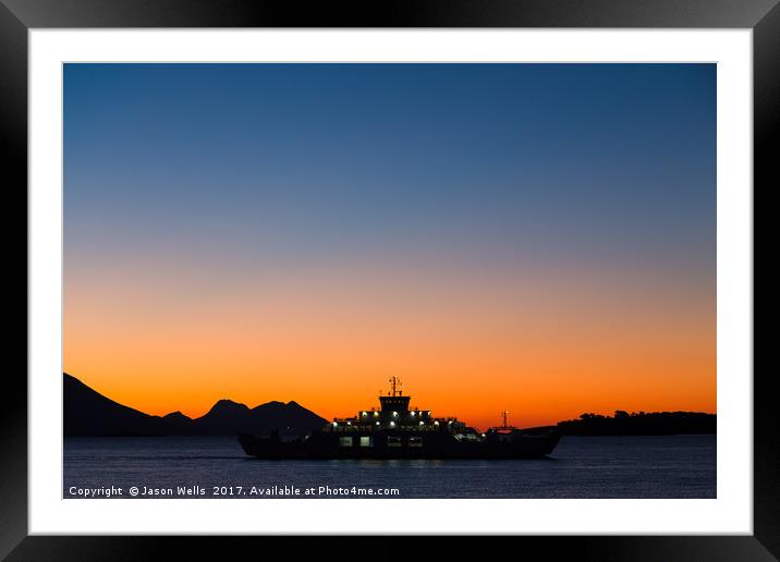 Sunrise over the car ferry Framed Mounted Print by Jason Wells