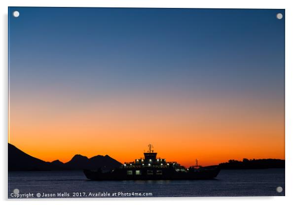 Sunrise over the car ferry Acrylic by Jason Wells