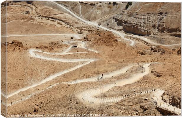Masada the snake path  Canvas Print by PhotoStock Israel