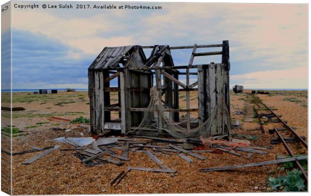 Derelict Fishing Hut at Dungeness Canvas Print by Lee Sulsh