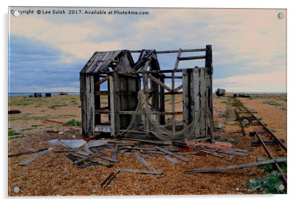 Derelict Fishing Hut at Dungeness Acrylic by Lee Sulsh