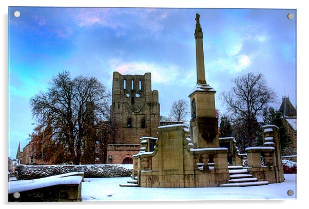 Snow in the Abbey Acrylic by Gavin Liddle