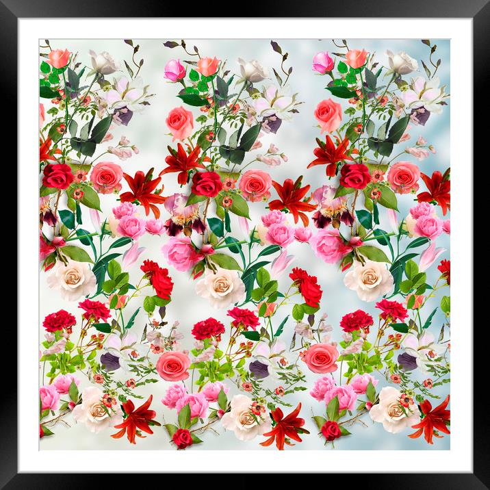 Floral pattern Framed Mounted Print by Larisa Siverina