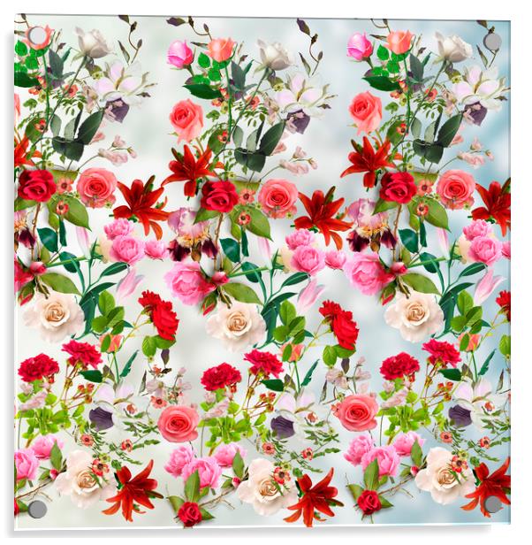 Floral pattern Acrylic by Larisa Siverina