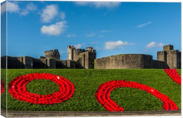Caerphilly Castle Remembers Canvas Print by Steve Purnell