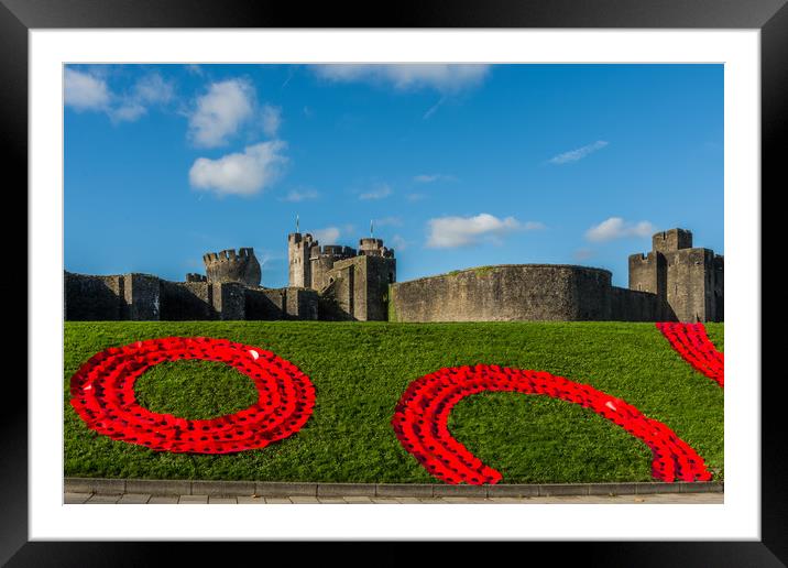 Caerphilly Castle Remembers Framed Mounted Print by Steve Purnell