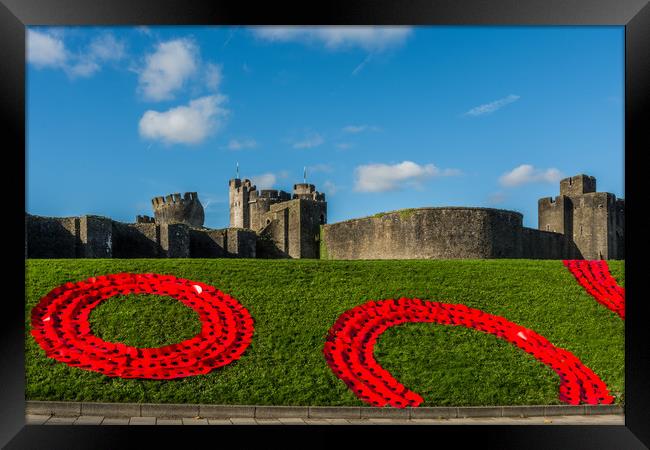 Caerphilly Castle Remembers Framed Print by Steve Purnell