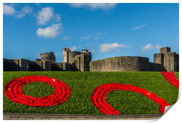 Caerphilly Castle Remembers Print by Steve Purnell