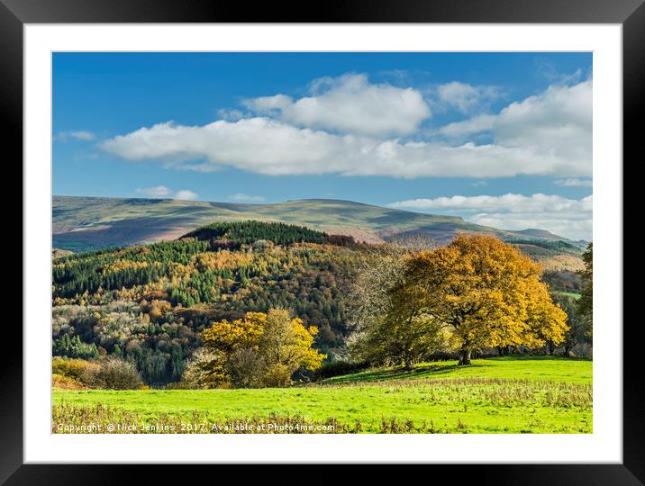 Towards the Black Mountains in the Brecon Beacons Framed Mounted Print by Nick Jenkins