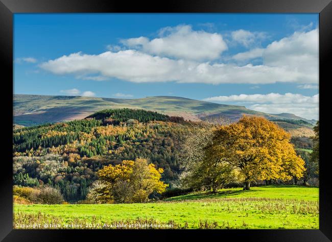 Towards the Black Mountains in the Brecon Beacons Framed Print by Nick Jenkins