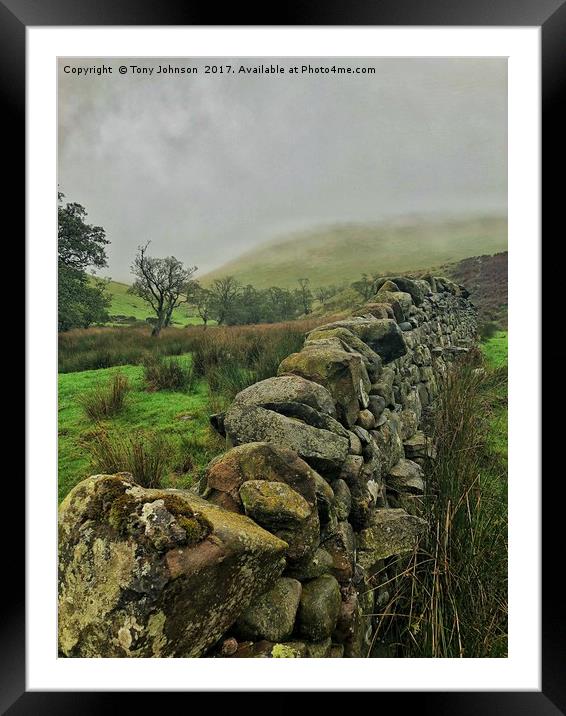 The Mists of High Cup Nick Framed Mounted Print by Tony Johnson