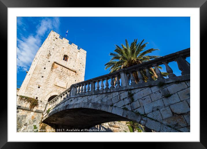 Kopnena Vrata - the land gate into Korcula old tow Framed Mounted Print by Jason Wells