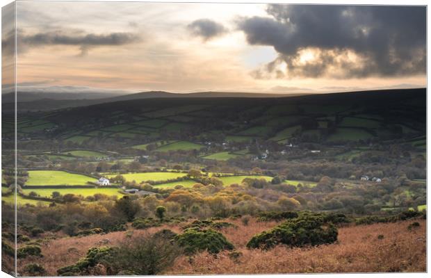 Widecombe in the Moor Canvas Print by Dave Rowlatt