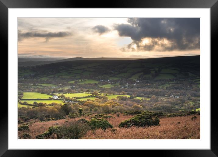 Widecombe in the Moor Framed Mounted Print by Dave Rowlatt