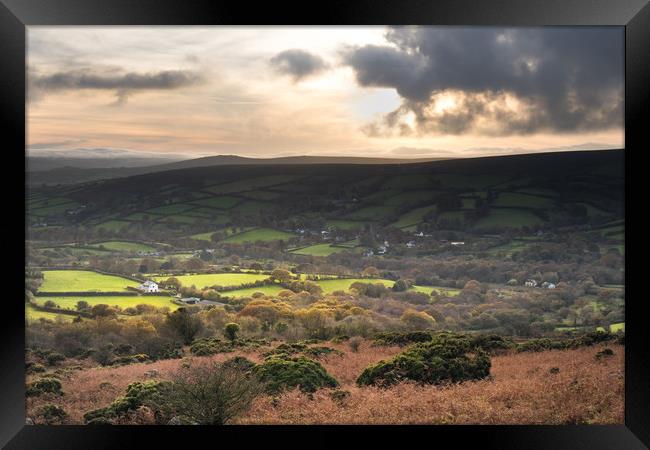 Widecombe in the Moor Framed Print by Dave Rowlatt