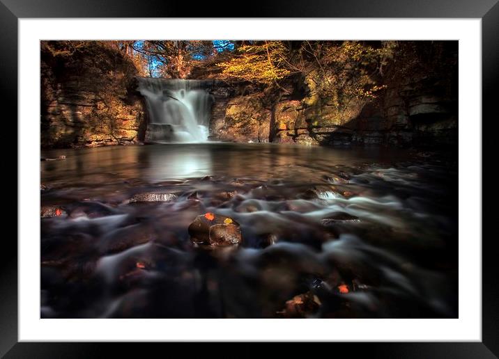 Neath Abbey waterfalls Framed Mounted Print by Leighton Collins