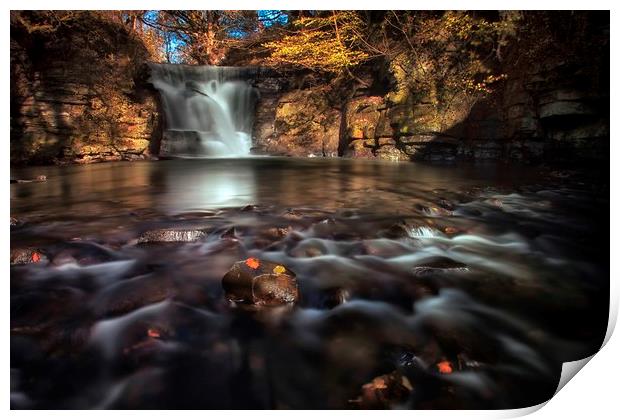 Neath Abbey waterfalls Print by Leighton Collins