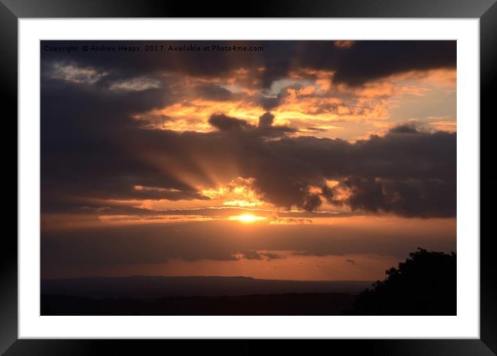 Evening Sunset in Cheshire county. Framed Mounted Print by Andrew Heaps