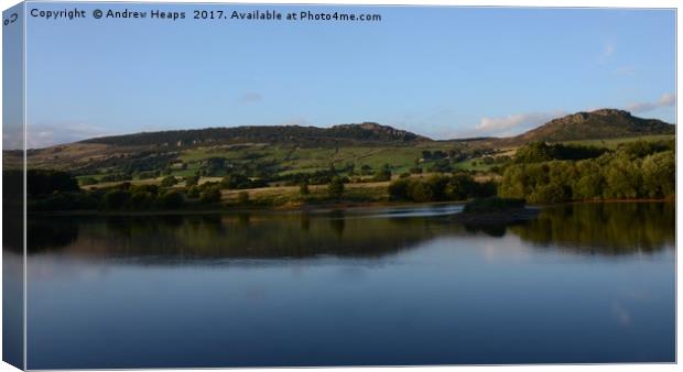 View of The Roaches from Tittersworth Reservoir Canvas Print by Andrew Heaps